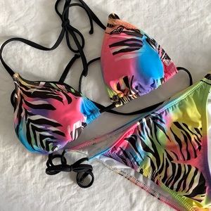 Roxy Multicolour String Bikini Set